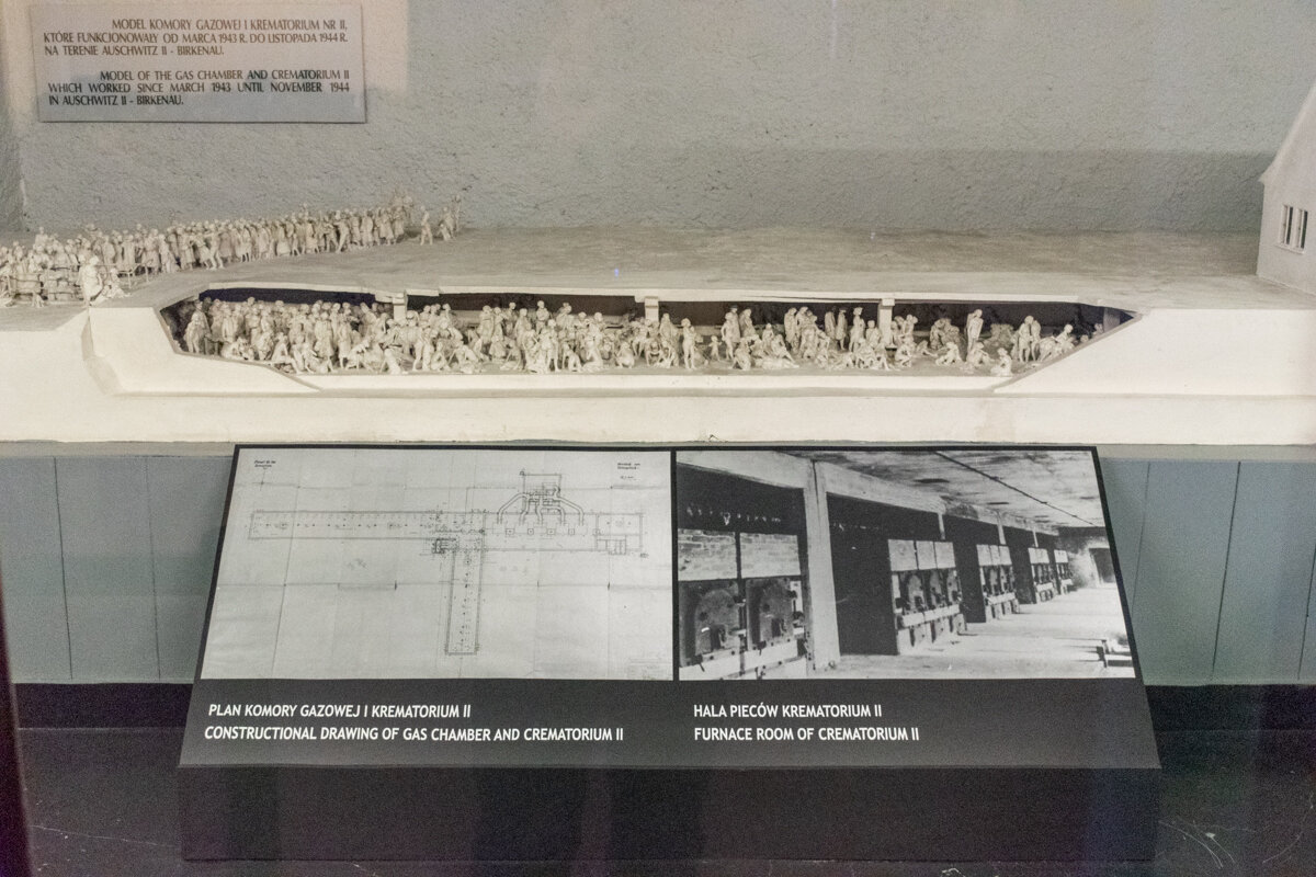 Panneau d'explication à Auschwitz